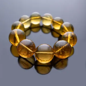 Green Amber Beaded Bracelet, 15mm-20mm Beads