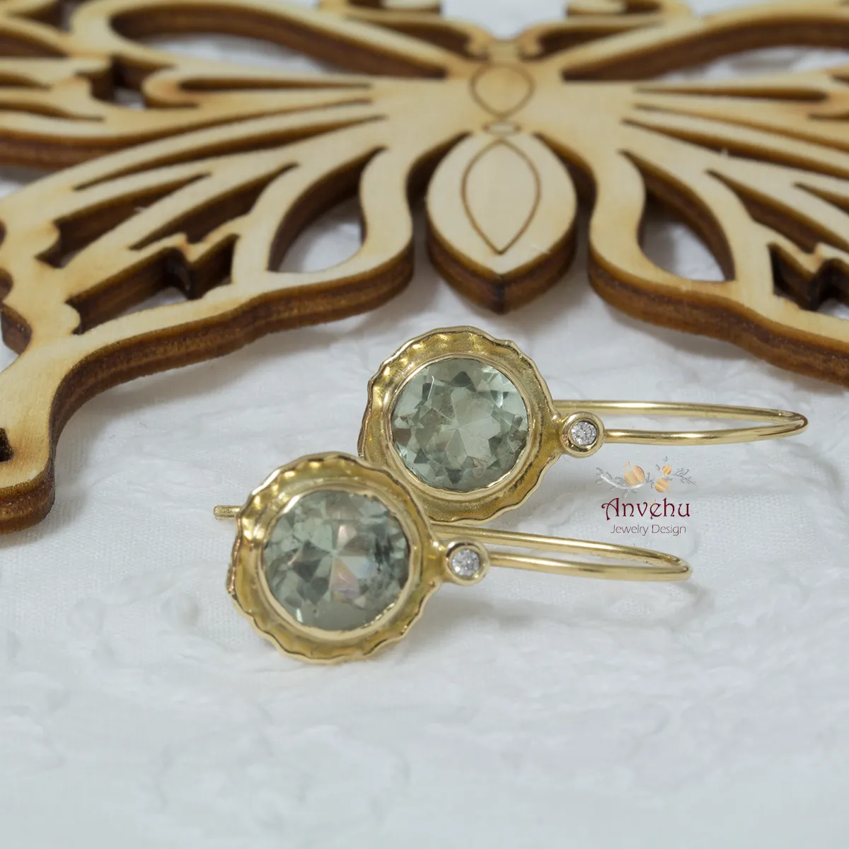 Green Amethyst Earrings