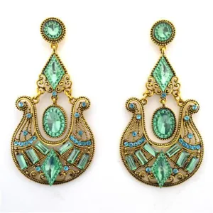 Green Brinco Grande Epic Holiday Gift Sale Chandelier Earrings Fashion Jewelry