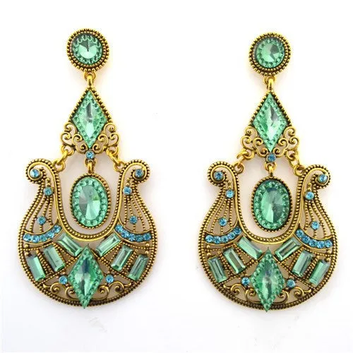 Green Brinco Grande Epic Holiday Gift Sale Chandelier Earrings Fashion Jewelry
