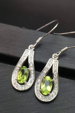 Green Peridot Drop Earrings