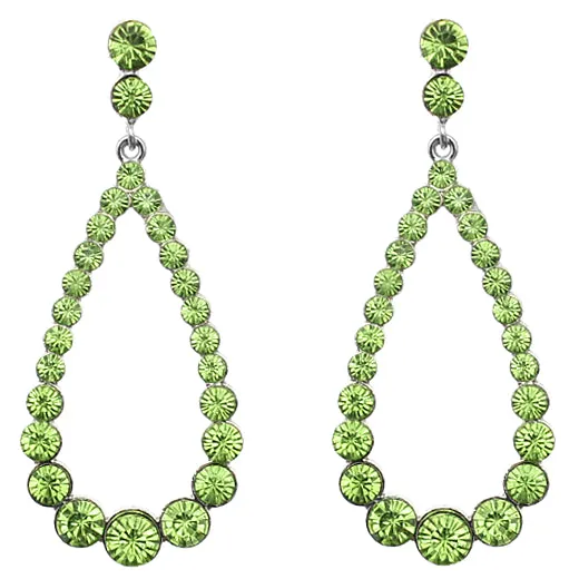 Green Teardrop Gemstone Earrings