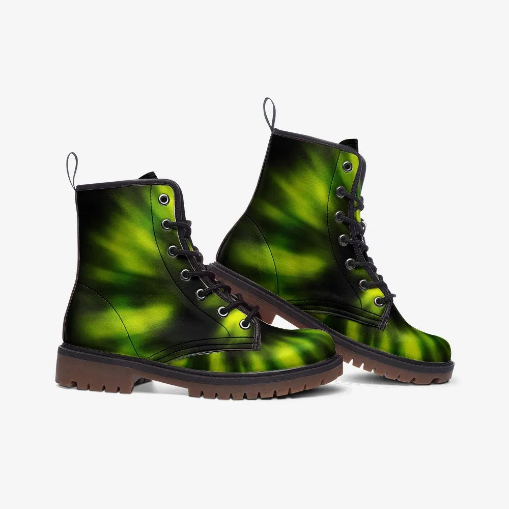 Green Tie Die Vegan Leather Unisex Boots