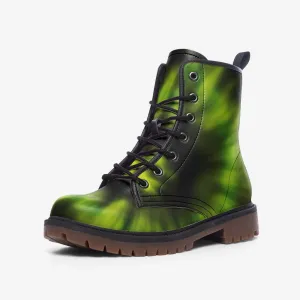 Green Tie Die Vegan Leather Unisex Boots