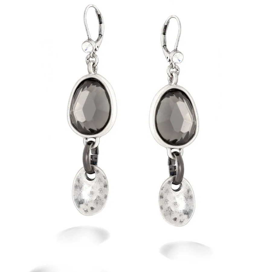 GREY STONE HAMMER SILVER DROP EARRINGS #251GR3201 (1B18/10A1)