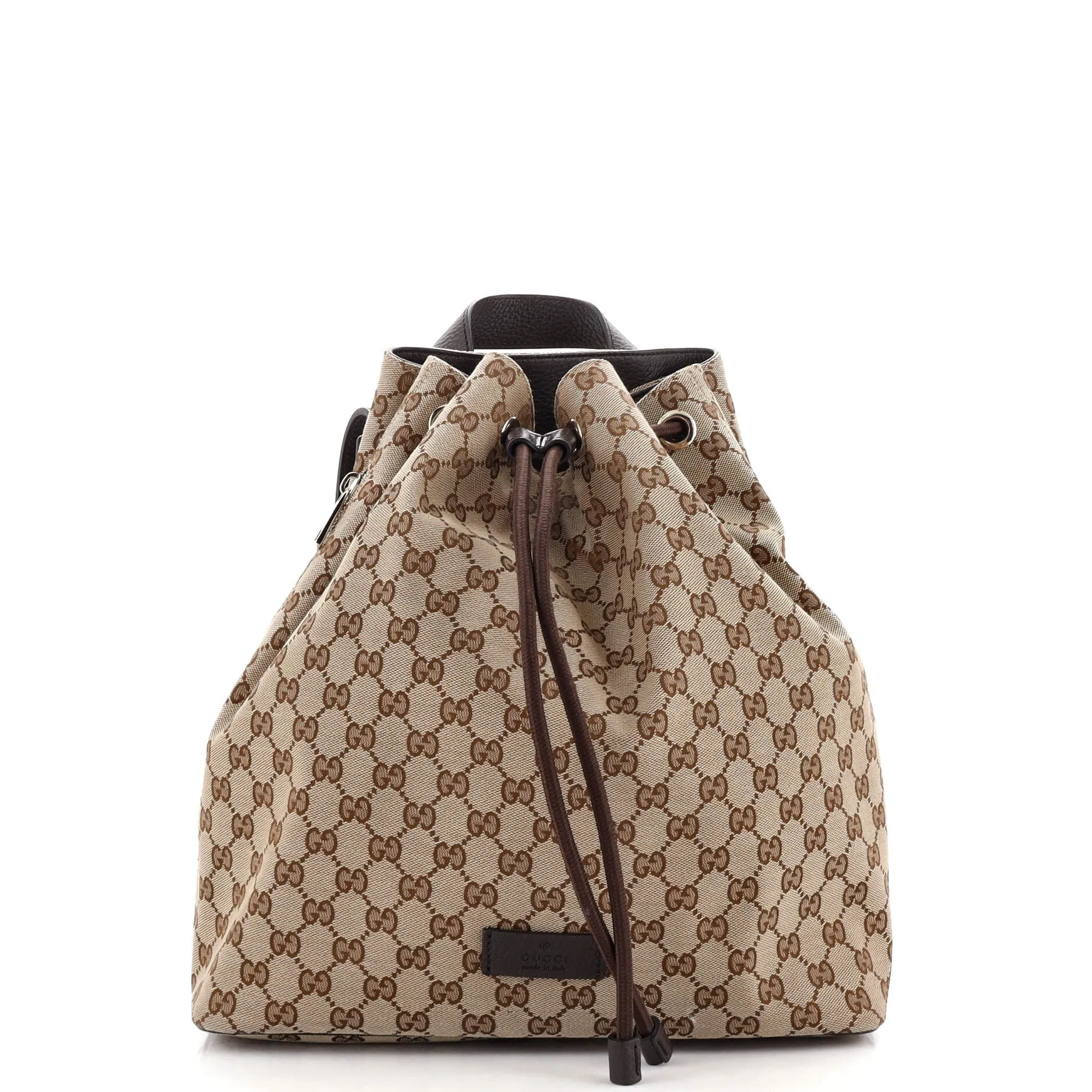 GUCCI Drawstring Backpack GG Canvas Medium
