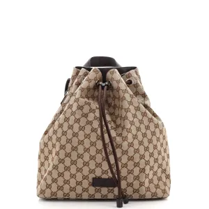 GUCCI Drawstring Backpack GG Canvas Medium