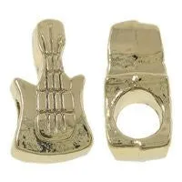 Guitar Charm European Bead Compatible for Most European Snake Chain Bracelet