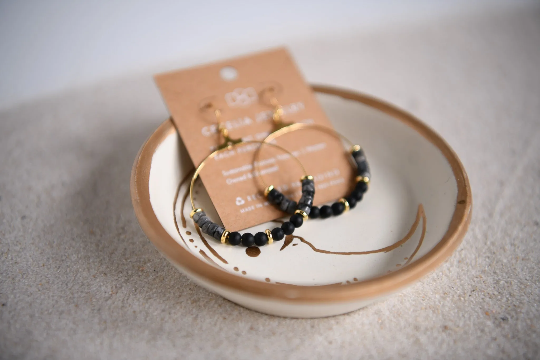 Gypsy Sunrise Gold Plated Gemstone Hoop Earrings