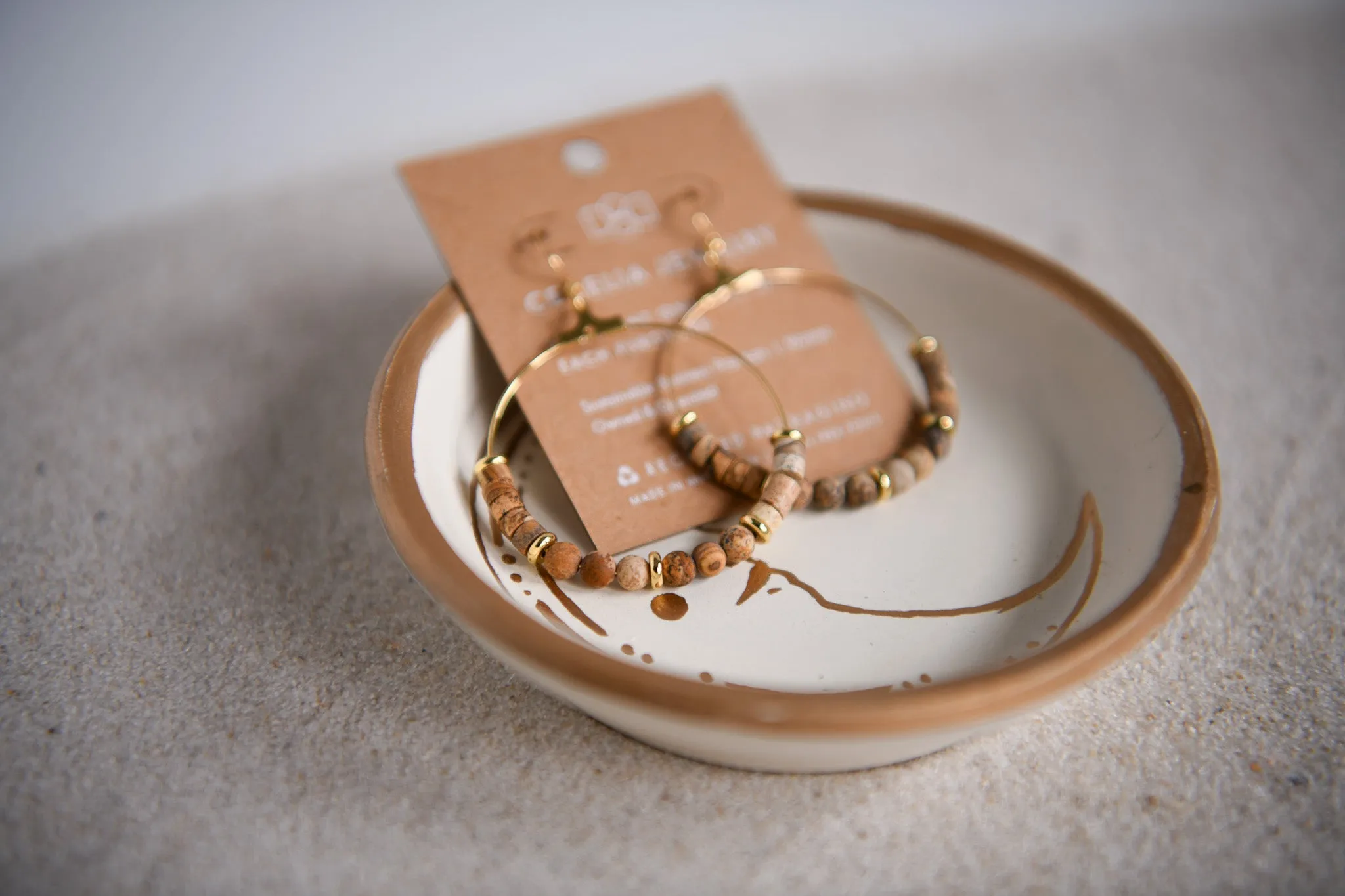 Gypsy Sunrise Gold Plated Gemstone Hoop Earrings