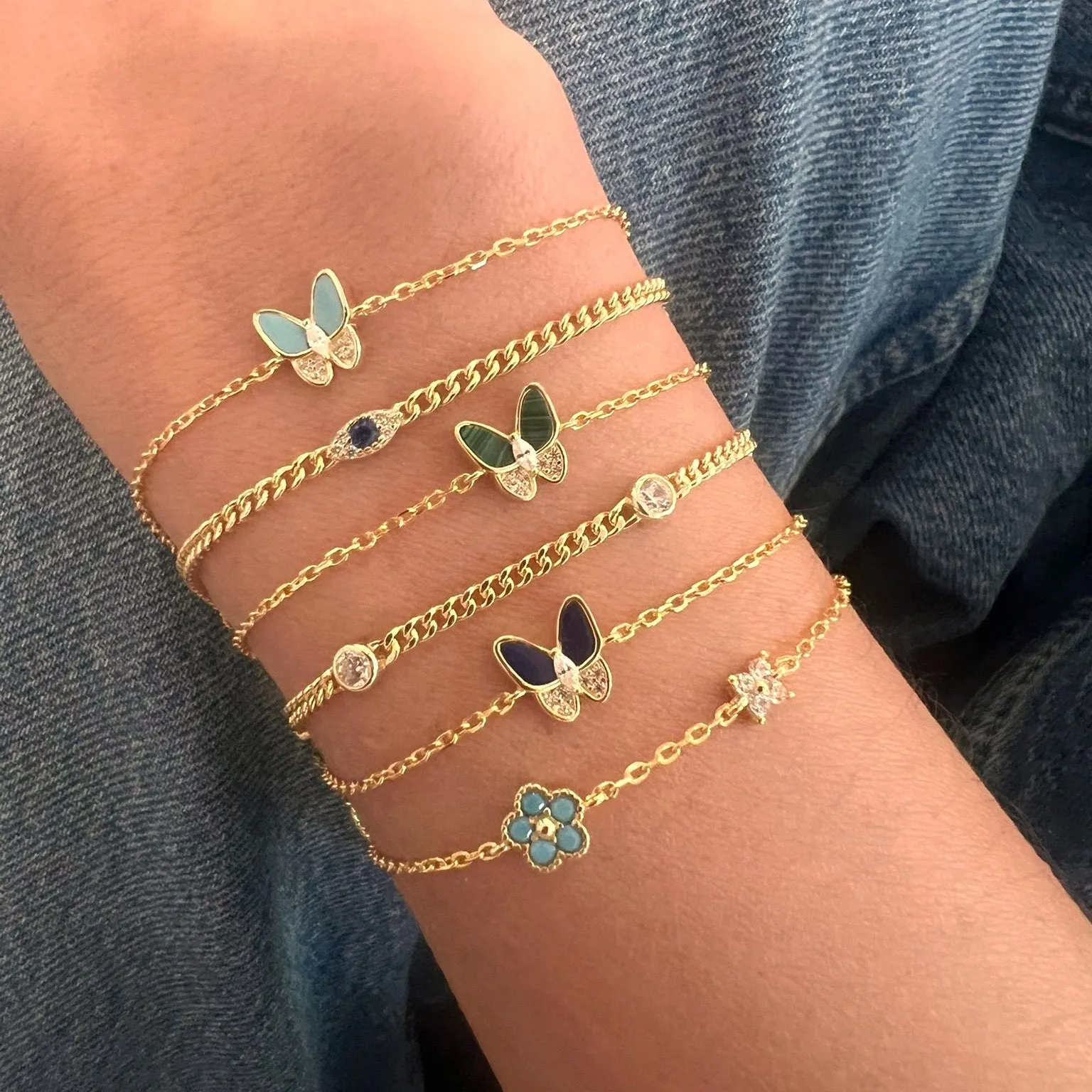 Half Stone Butterfly Bracelet