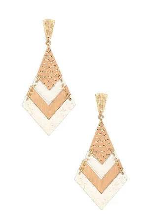 Hammered Chevron Dangle Earrings