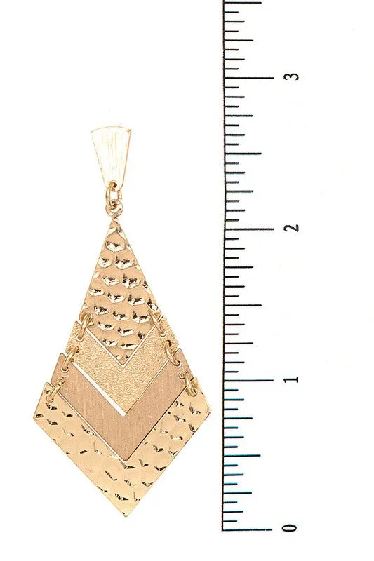 Hammered Chevron Dangle Earrings