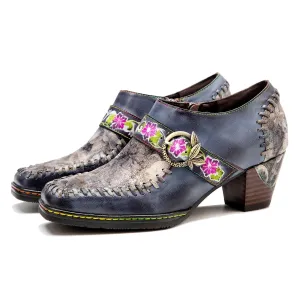 Hand-painted Genuine Leather Pumps
