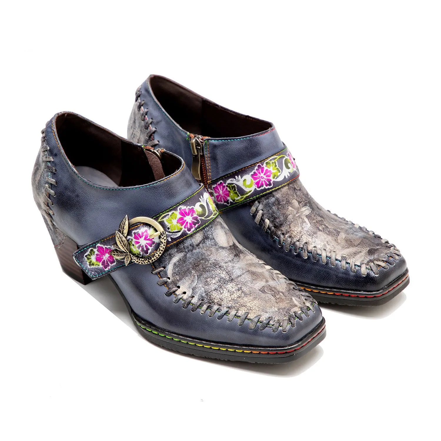 Hand-painted Genuine Leather Pumps
