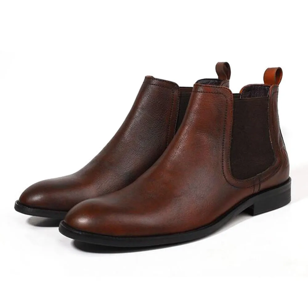 Handmade Full Grain Leather Casual Chelsea Boots