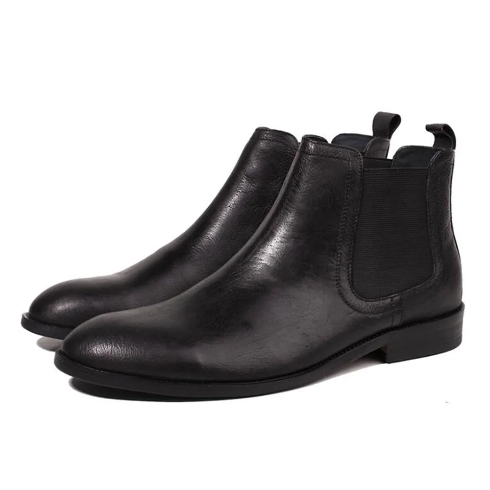 Handmade Full Grain Leather Casual Chelsea Boots