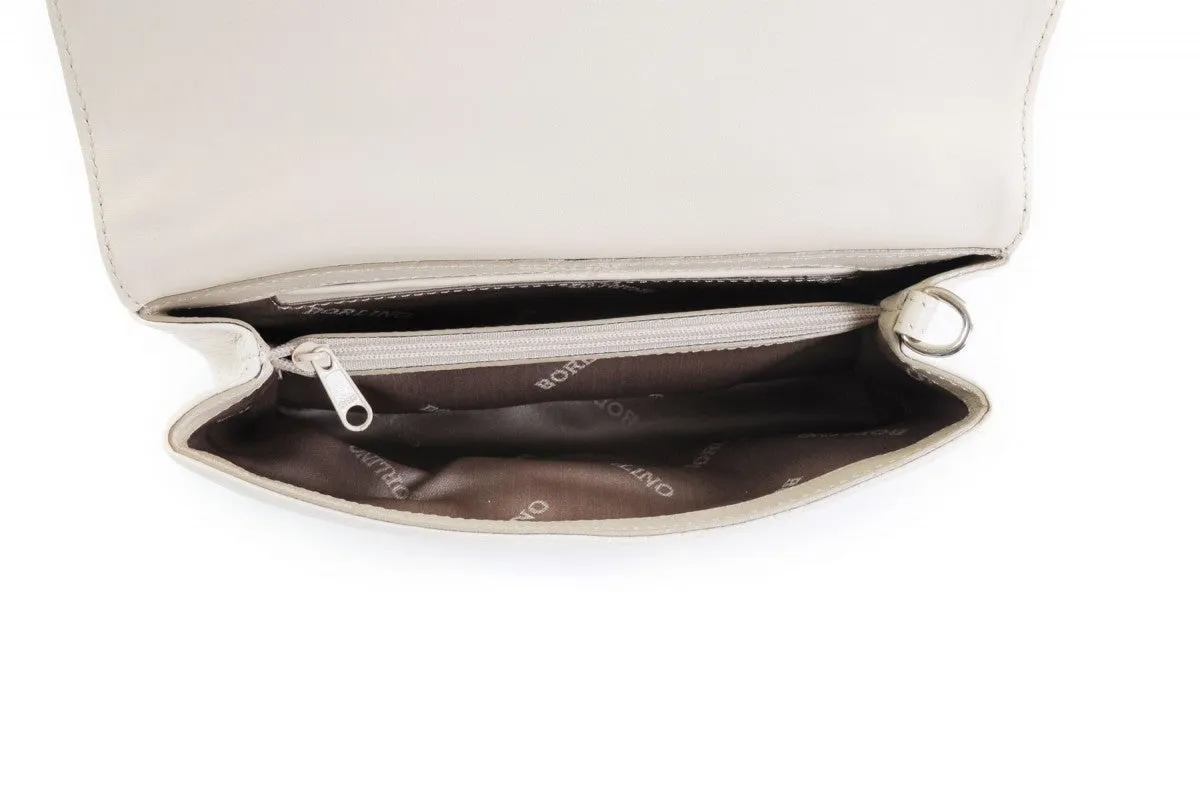 Handmade Italian Leather Clutch - Roma - Luna White