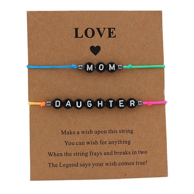 Handmade Multicolor Mom & daughter Lucky Bracelet