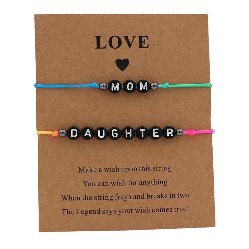 Handmade Multicolor Mom & daughter Lucky Bracelet