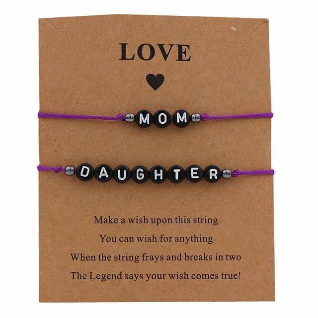 Handmade Multicolor Mom & daughter Lucky Bracelet