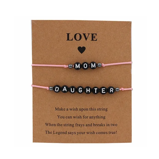 Handmade Multicolor Mom & daughter Lucky Bracelet