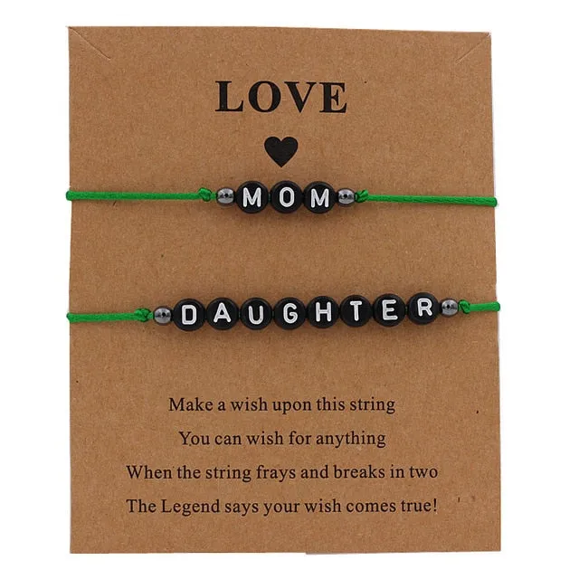 Handmade Multicolor Mom & daughter Lucky Bracelet