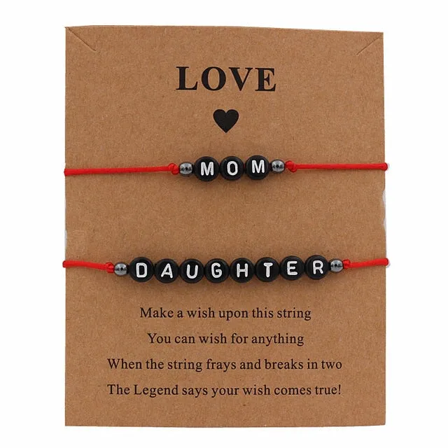 Handmade Multicolor Mom & daughter Lucky Bracelet