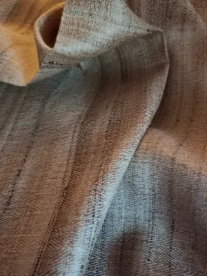 Handwoven Herringbone Weave Ghicha Soft Spun Silk Fabric