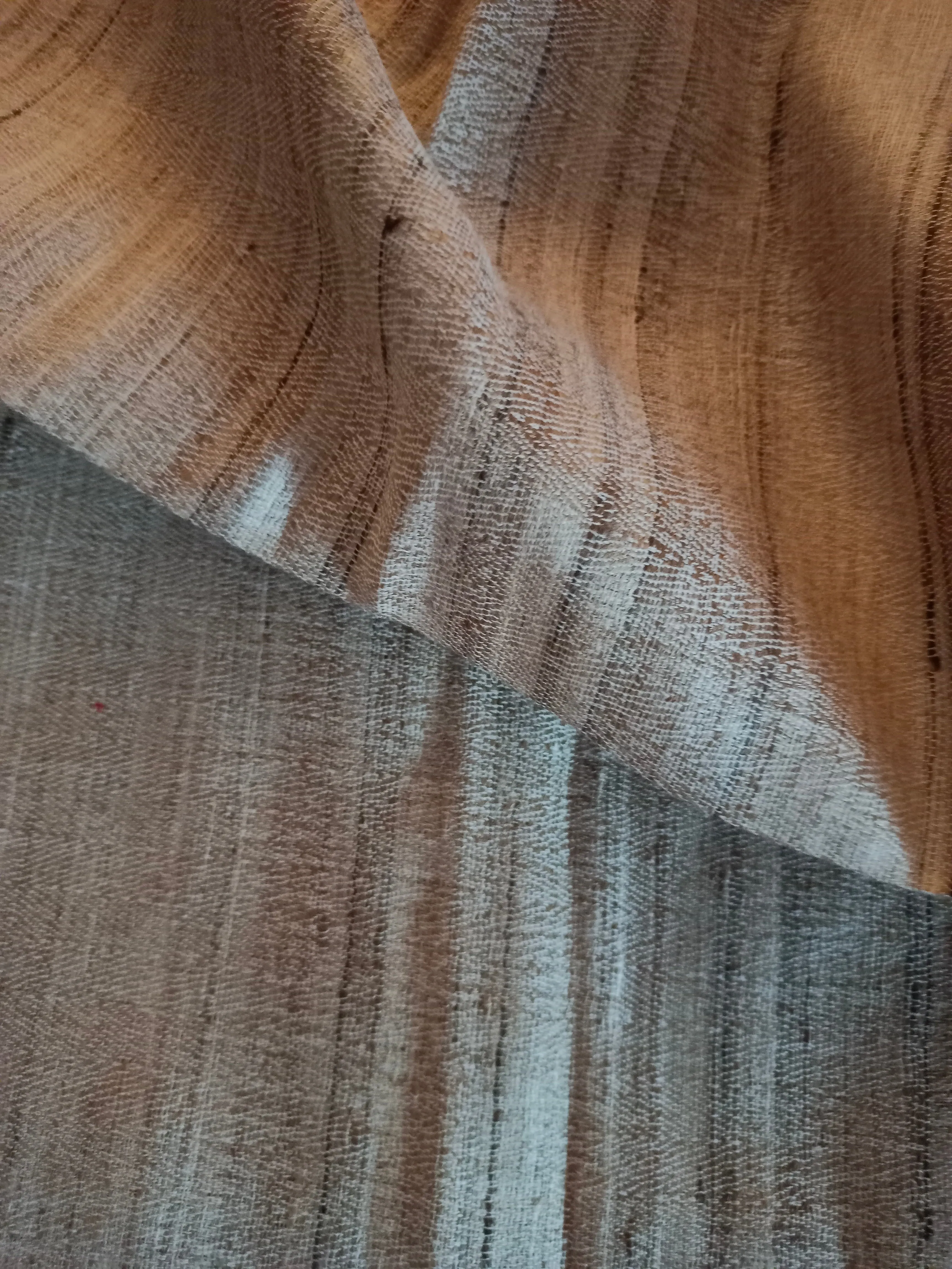 Handwoven Herringbone Weave Ghicha Soft Spun Silk Fabric