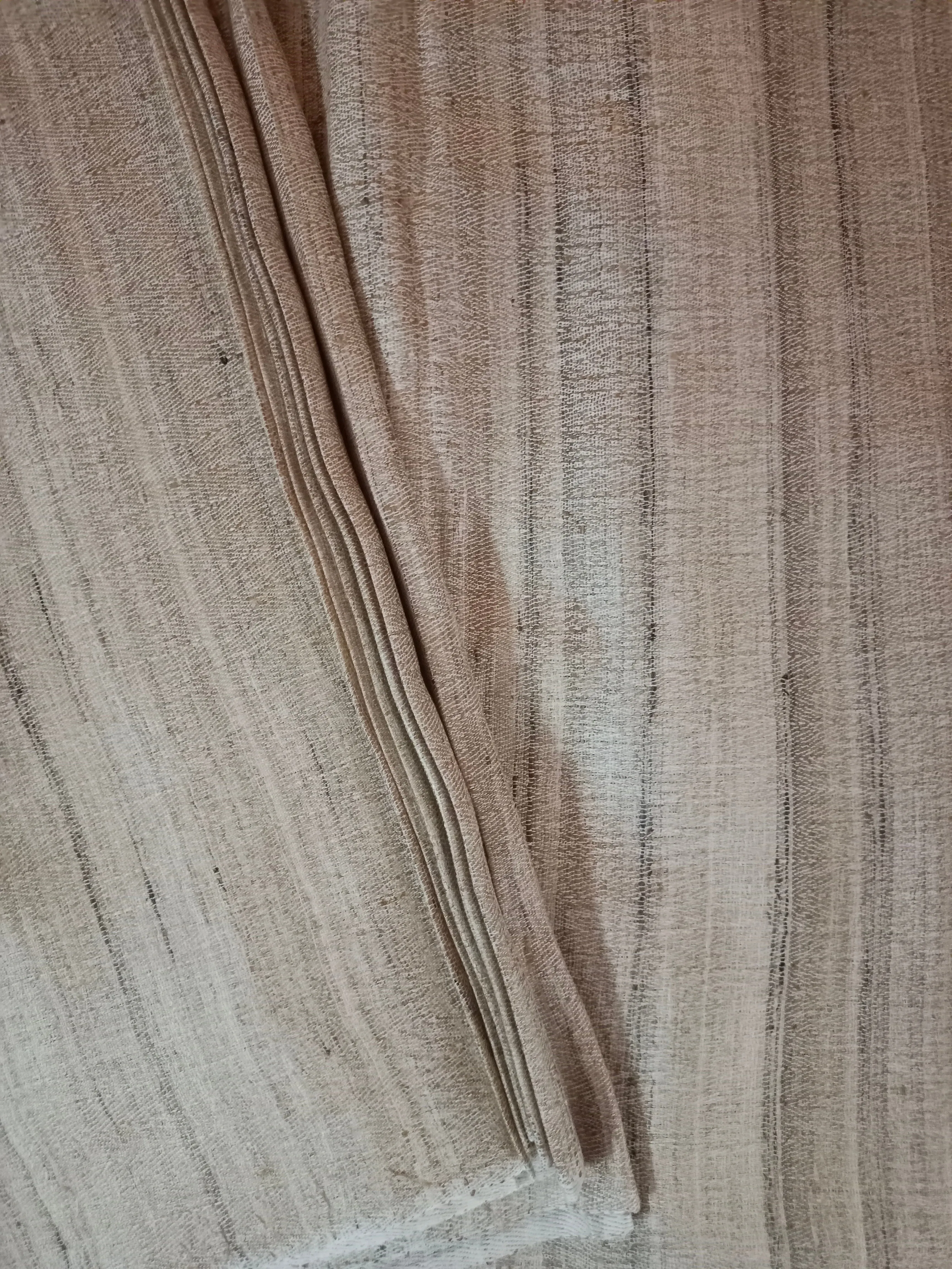 Handwoven Herringbone Weave Ghicha Soft Spun Silk Fabric