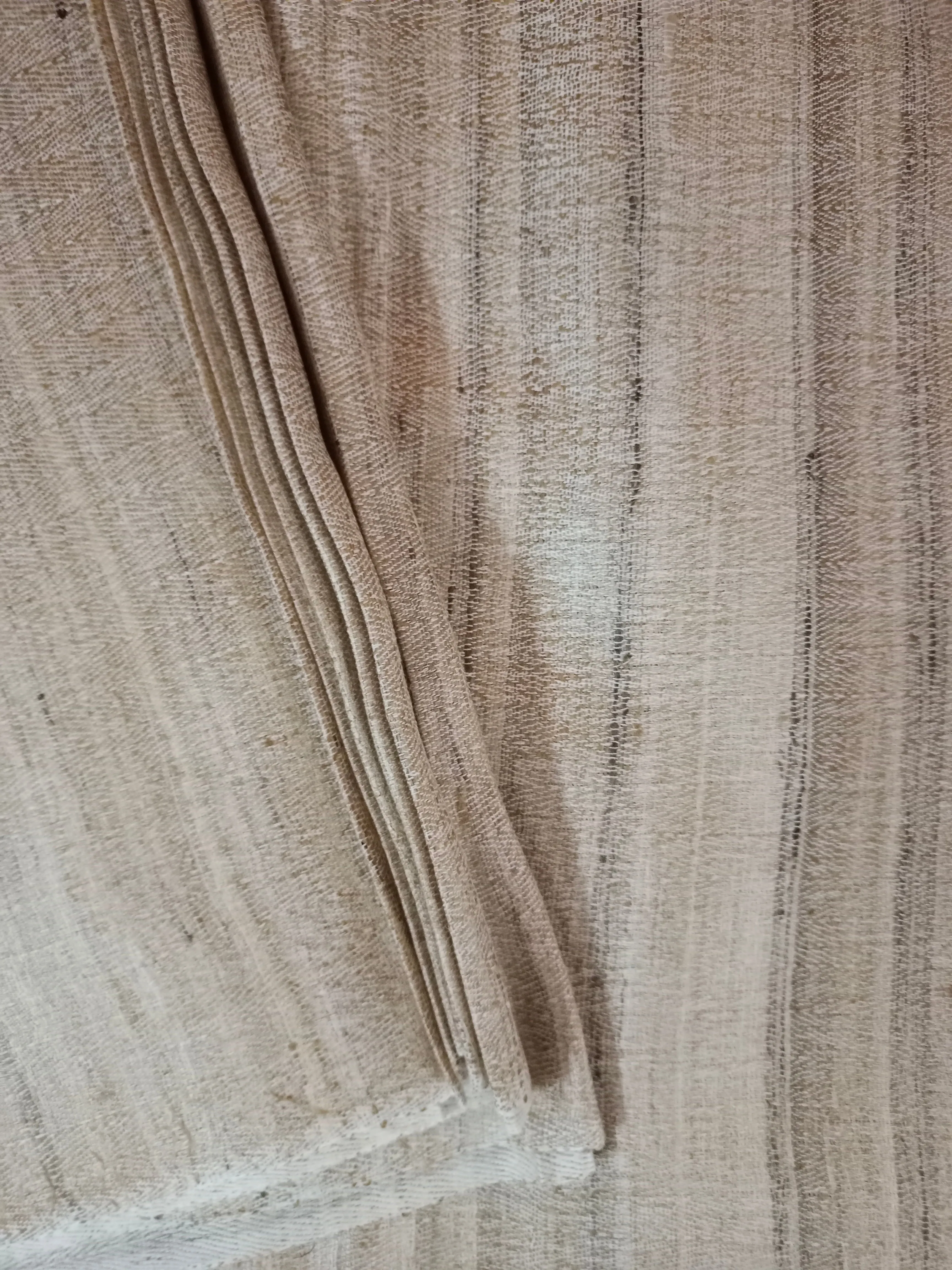 Handwoven Herringbone Weave Ghicha Soft Spun Silk Fabric