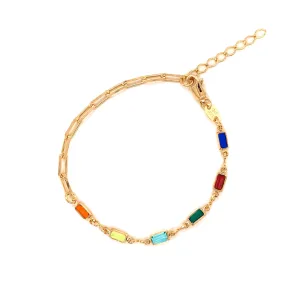 Hani Half Paperclip X Gemstone Bracelet