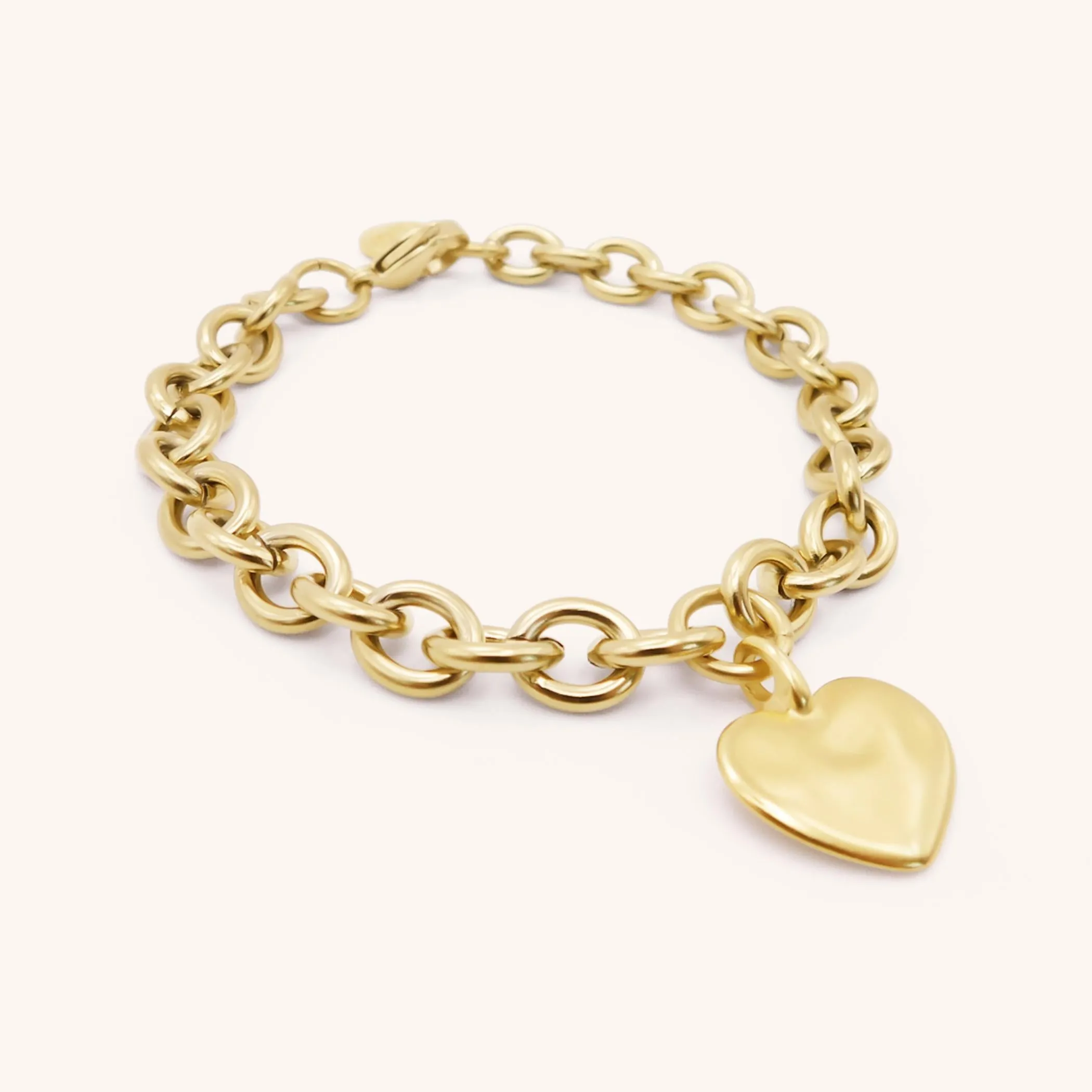 Hayley Heart Chunky Bracelet, Gold