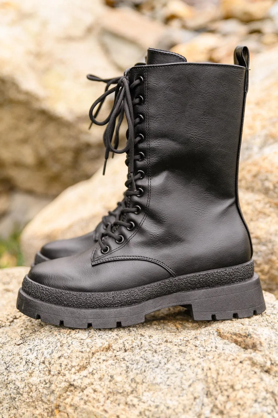 Hazel Blues® | Fresh Feels Combat Boots In Black