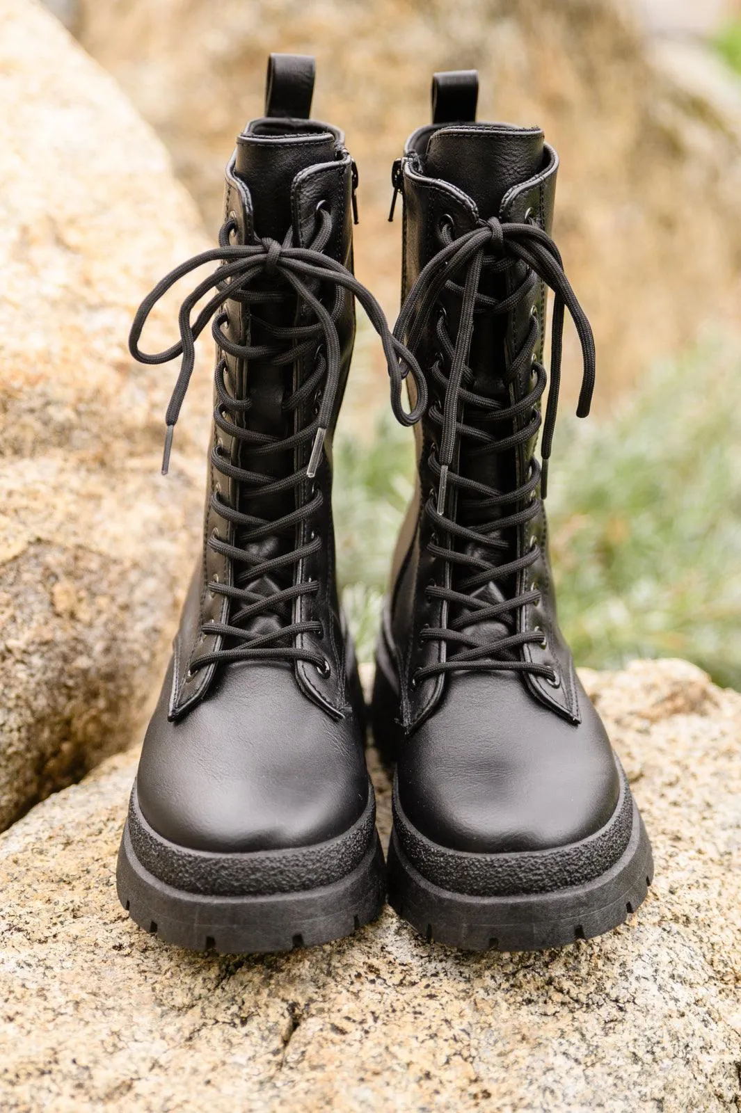 Hazel Blues® | Fresh Feels Combat Boots In Black