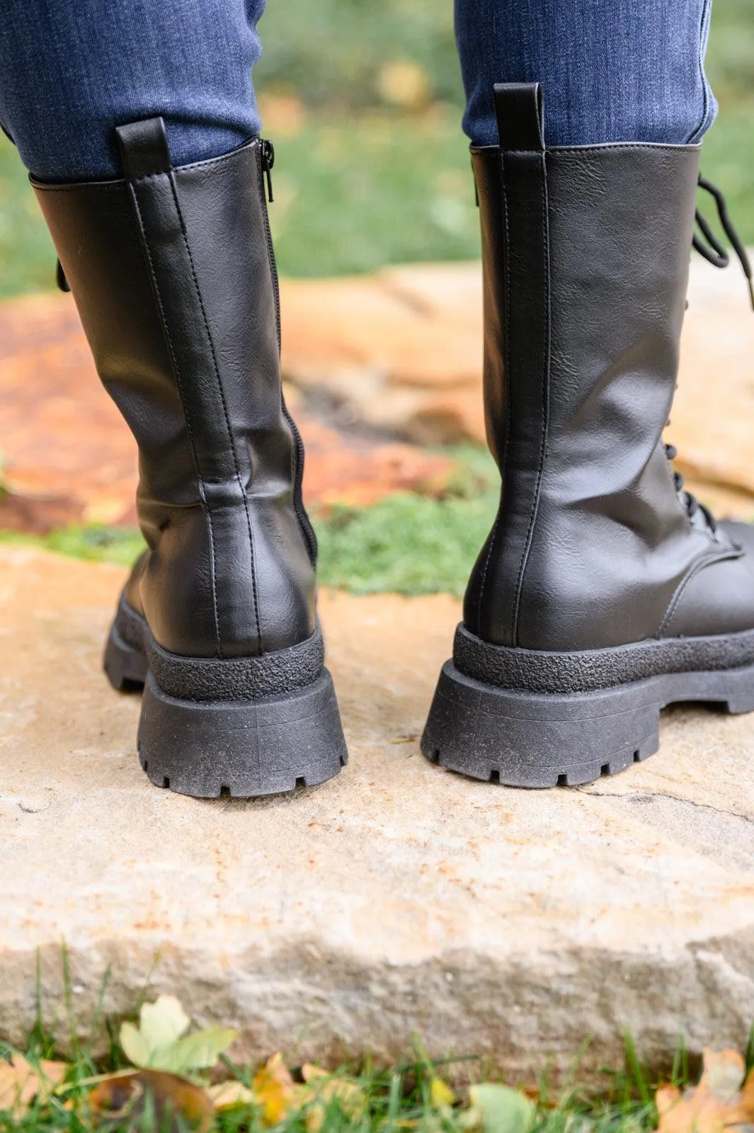 Hazel Blues® | Fresh Feels Combat Boots In Black