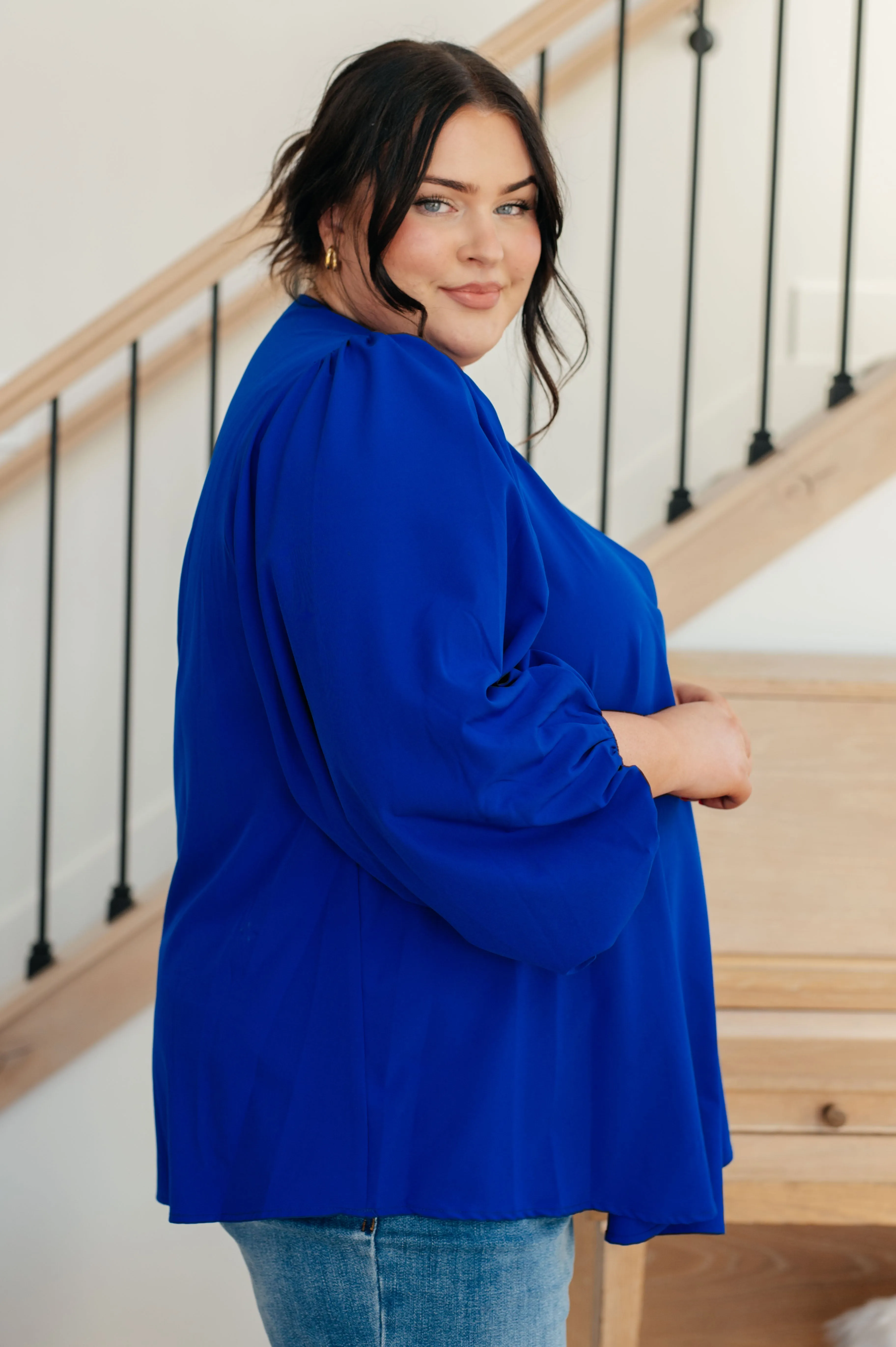 Hazel Blues® |  What Do You Say Balloon Sleeve Blouse