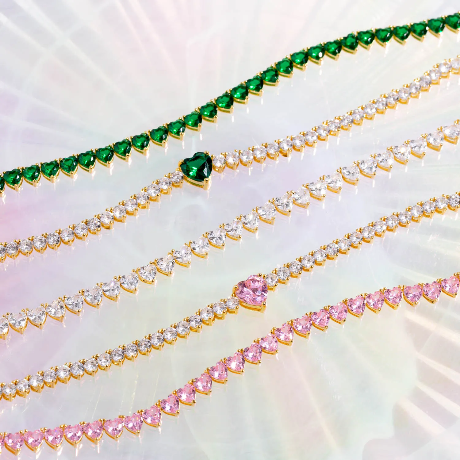 Heart Tennis Bracelet