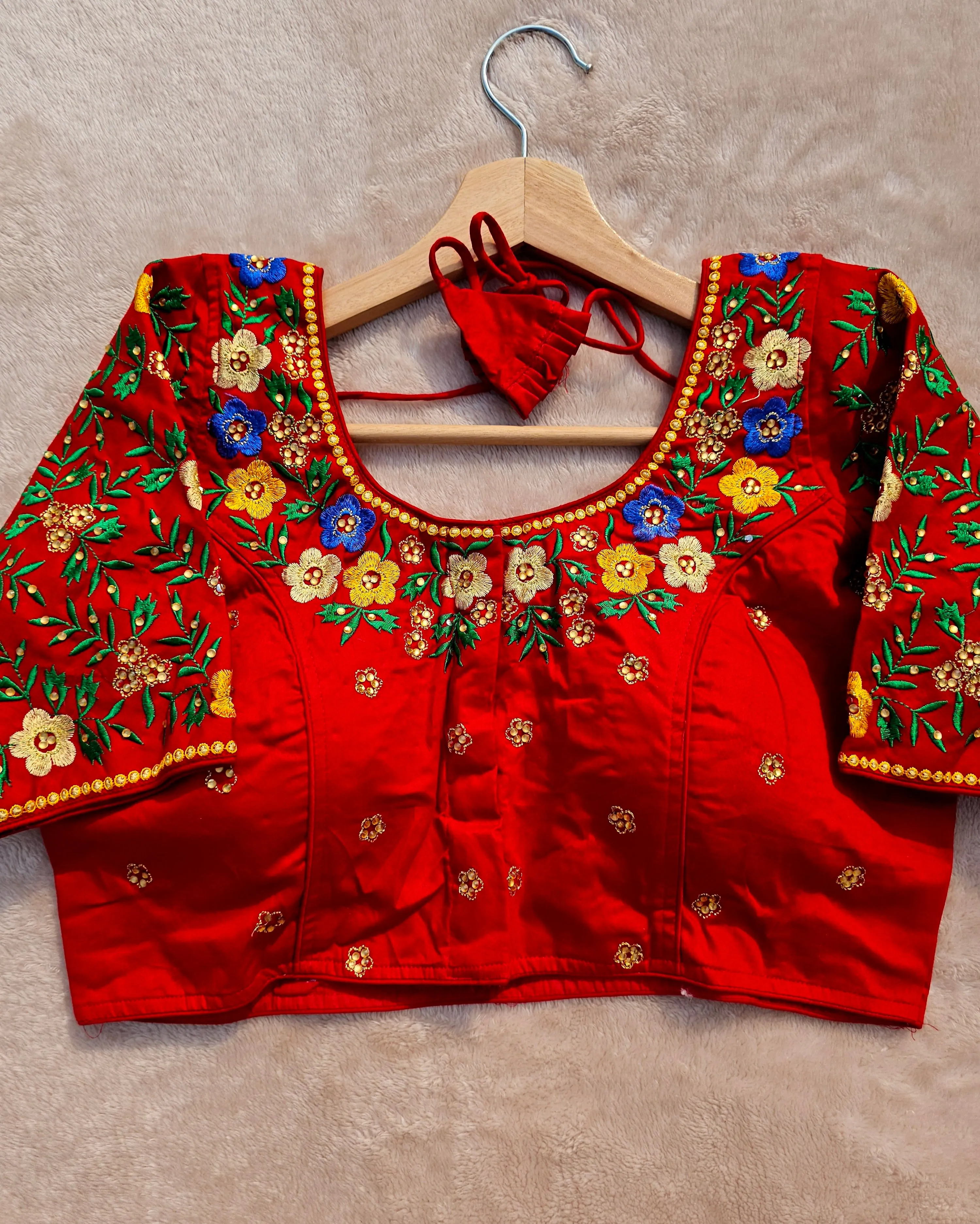 Heavy Embroidery Blouse with moti highlights