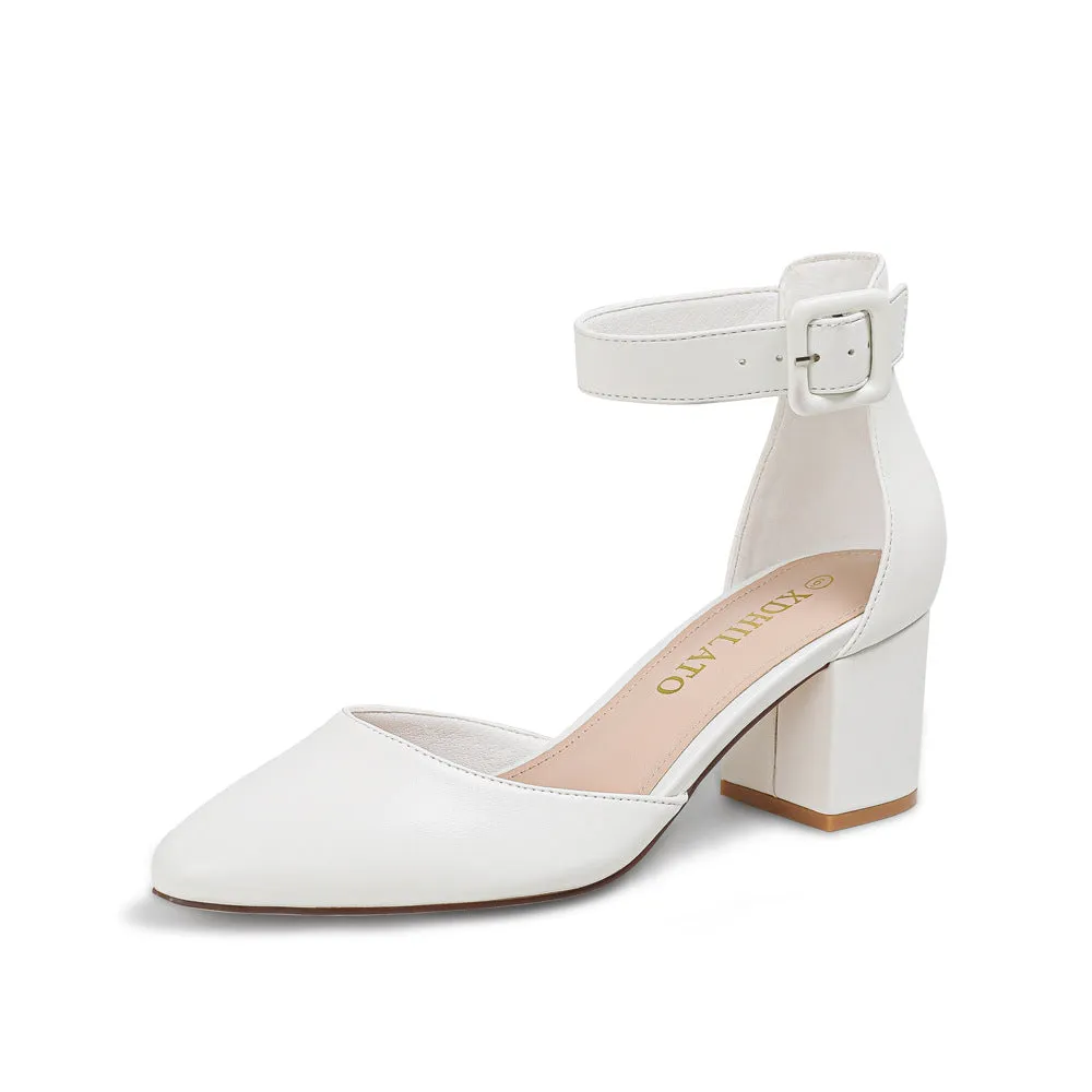 heels 2023Summer New Exclusive for Cross-Border Fashion Women's Shoes Pointed-Toe Hollowed Chunky Heel White High Heels Sandals