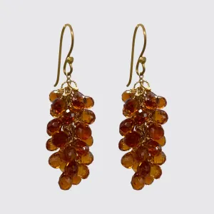 Hessonite Cluster Earrings