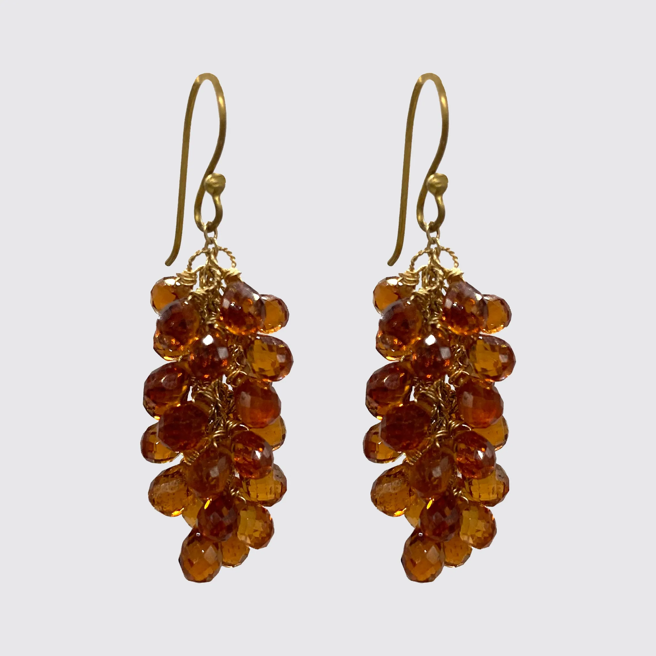 Hessonite Cluster Earrings