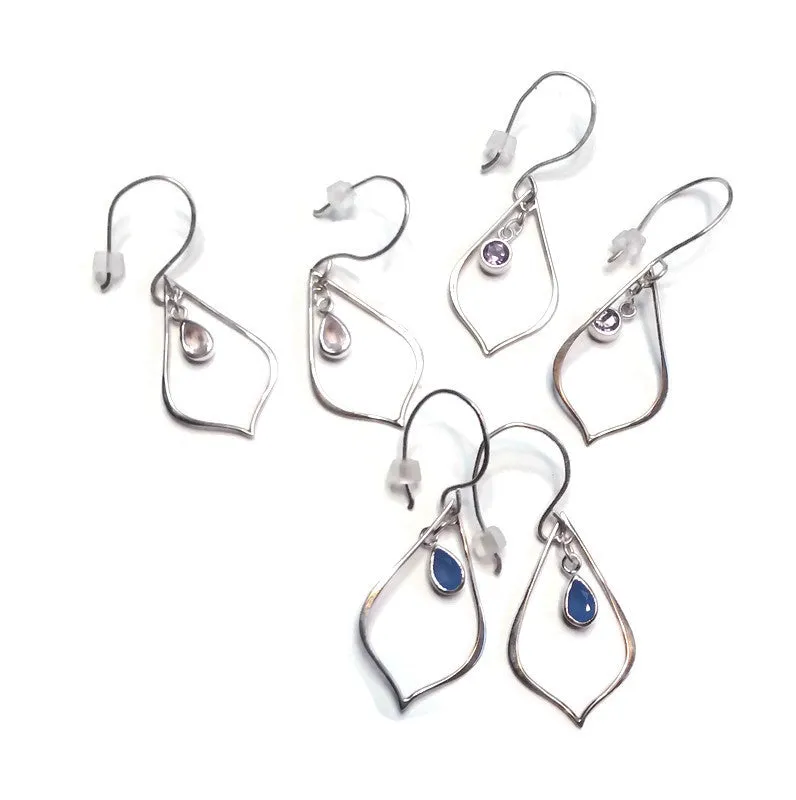 Holiday 2020 Stocking Stuffer-Arabesque Dangle Earrings with Gemstone Drops