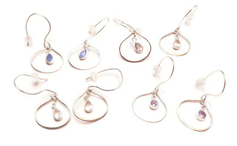 Holiday 2020 Stocking Stuffers-Teardrop Dangle Earrings with Gemstone Drops
