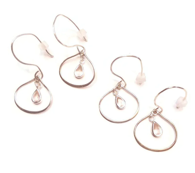 Holiday 2020 Stocking Stuffers-Teardrop Dangle Earrings with Gemstone Drops