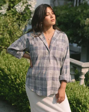 House Blouse | Blue Plaid