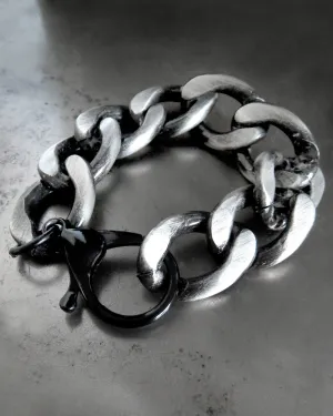 ICON - Thick Chunky Black and Silver Chain Bracelet