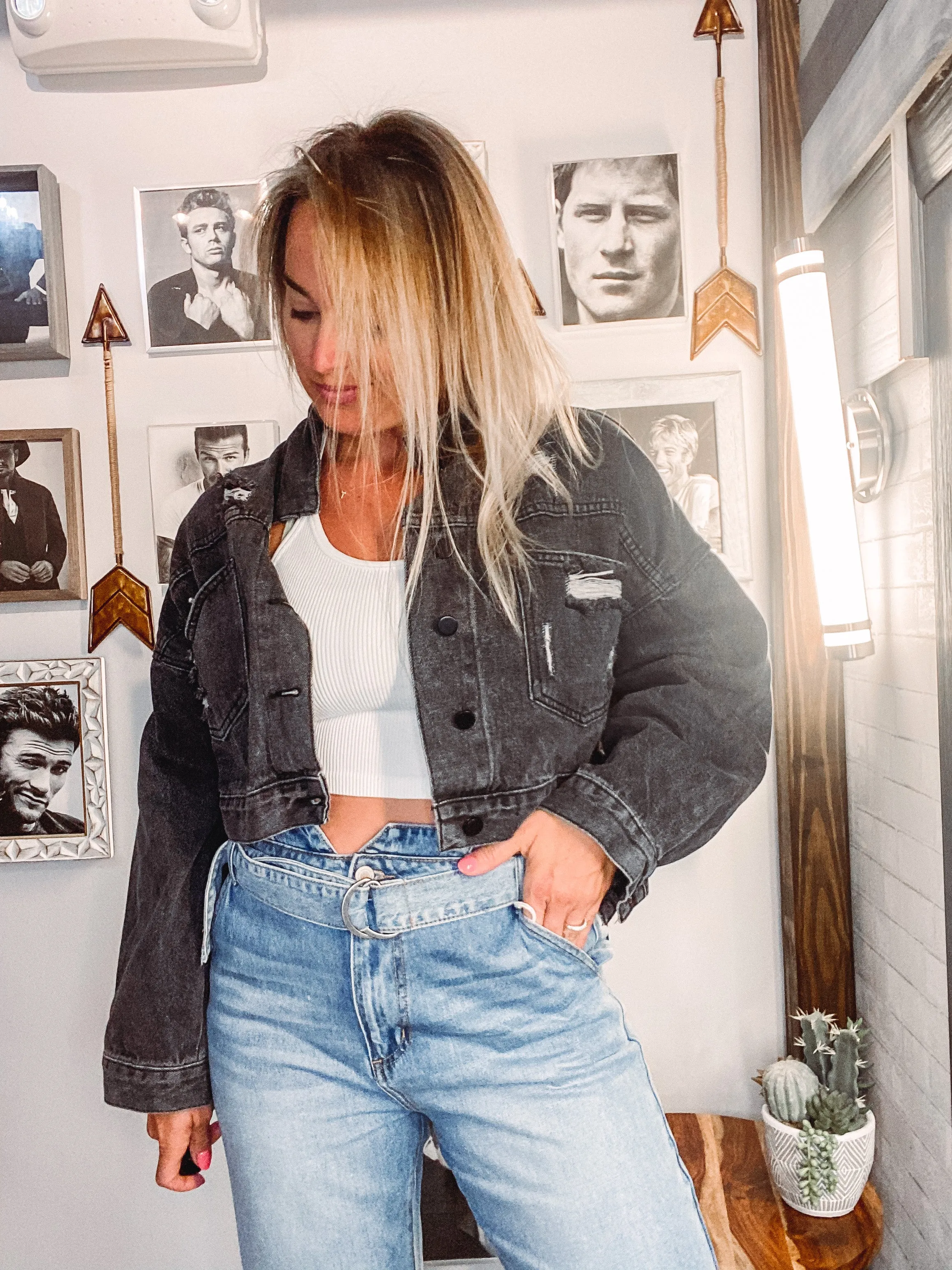 I’m With The Band Jacket - Grey Denim