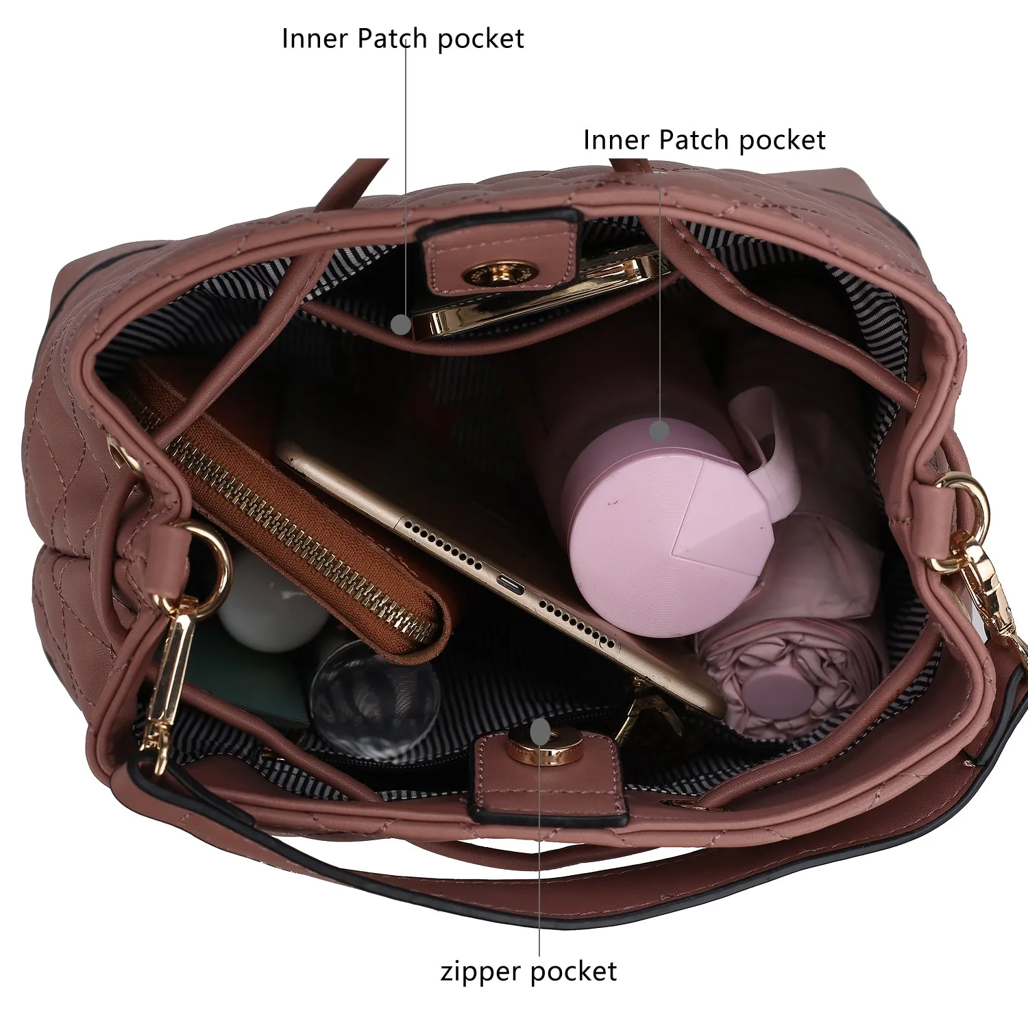 Iris Bucket Bag with Wristlet